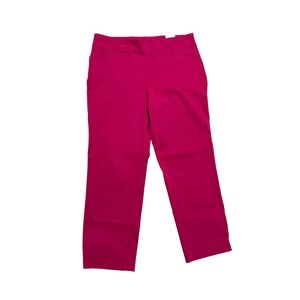 Chicos Perfect Stretch Ankle Pants Rubellite Pink Slim Leg 2.5 XL 570274841 NEW